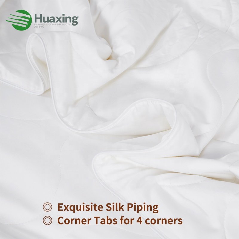 Premium quality ultra soft comforter cooling bamboo fiber cotton casing quilted Reversible natural viscose duvet quilt insert