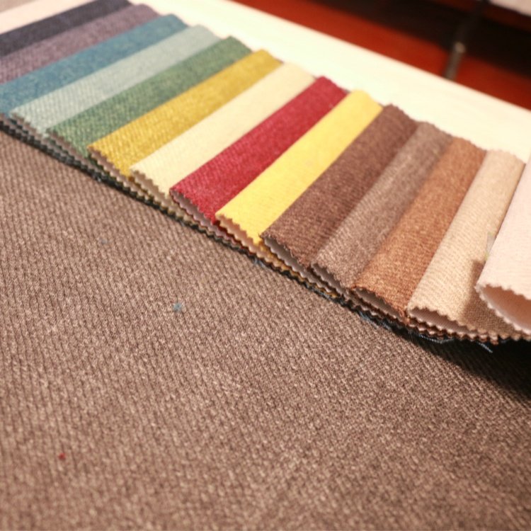 Home Textile Curtain Colorful Orange Cheap 100% Polyester oxford linen Fabric For sofa Living Room Bedroom Office