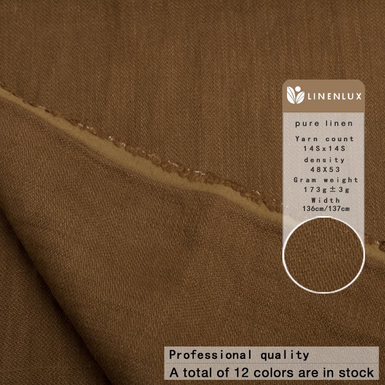 Manufacturer custom cheap price multi-color pure flax pants skirt linen fabrics plain dyed washed 100% linen fabric for dress