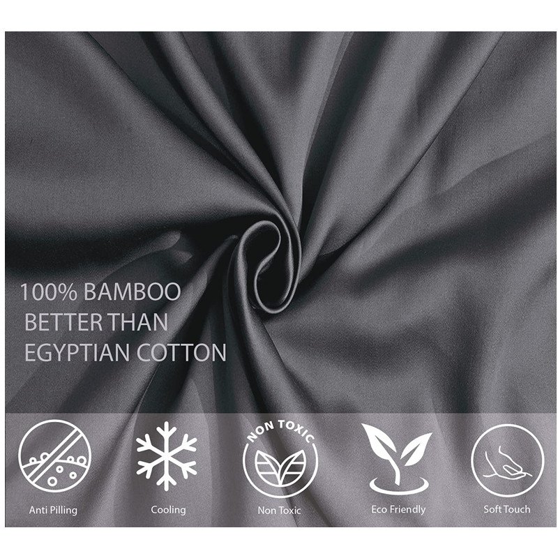 Luxury 4 Pieces 100% Bamboo Fiber Duvet Cover Set Bedding Set