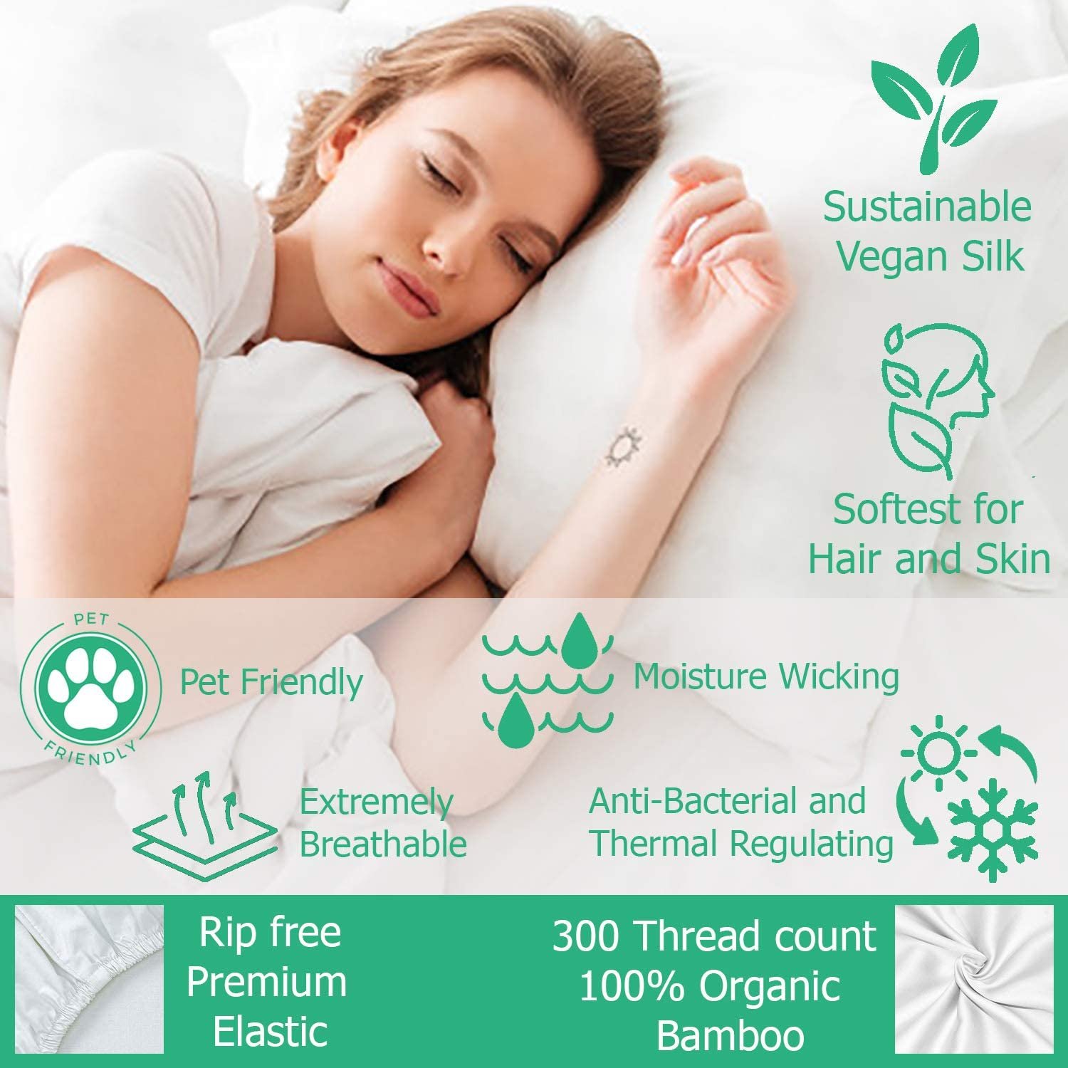 Luxury 4 Pieces 100% Bamboo Fiber Duvet Cover Set Bedding Set