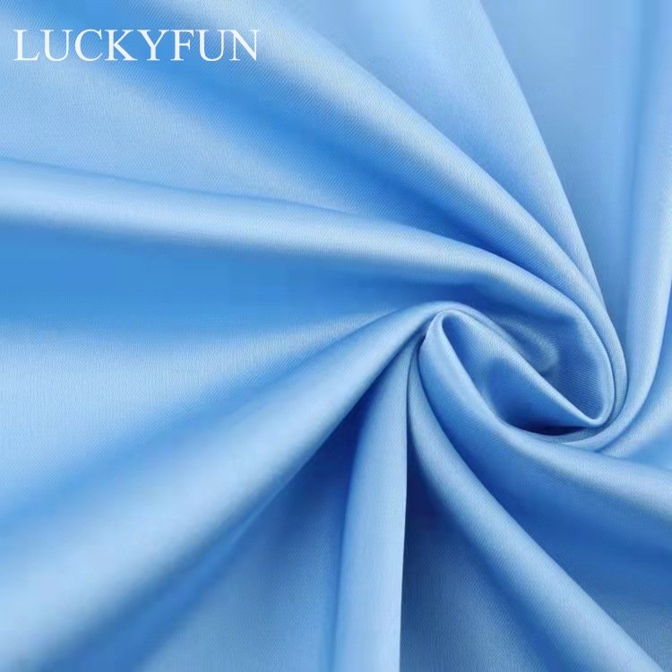 Spring/summer Women Pajamas and Elastic Shirt 100% Polyester Satin Fabric Woven Plaid Lightweight Plain Dyed