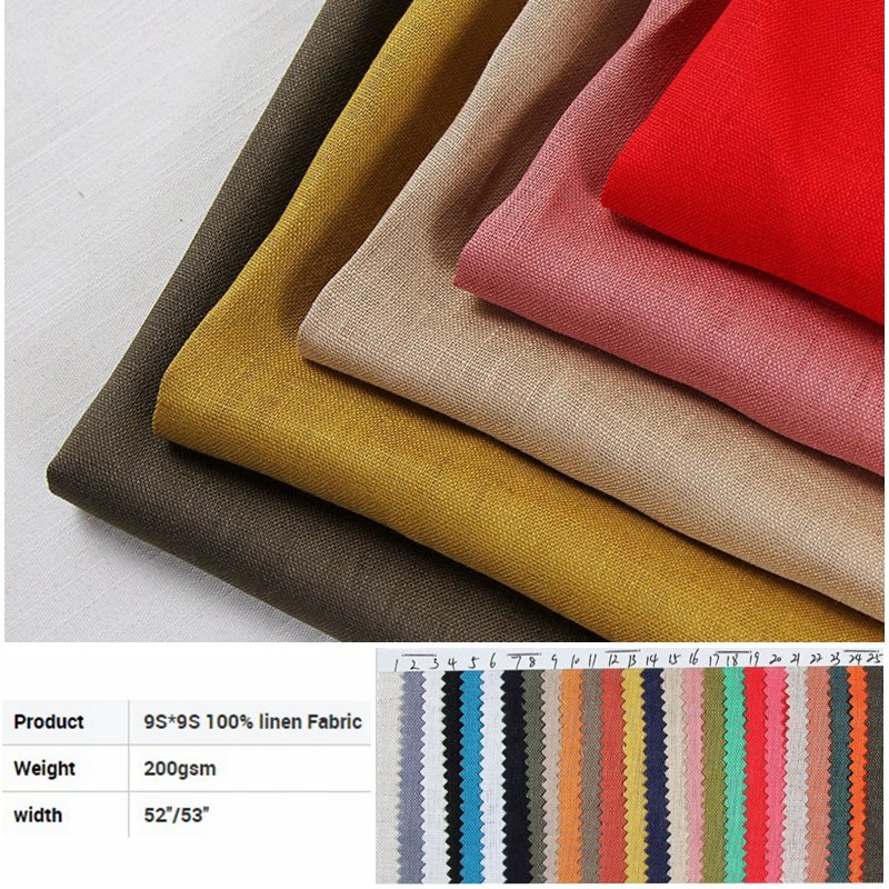 Soft stone washed plain solid dyed Enzyme wash 100% linen fabric for suit
