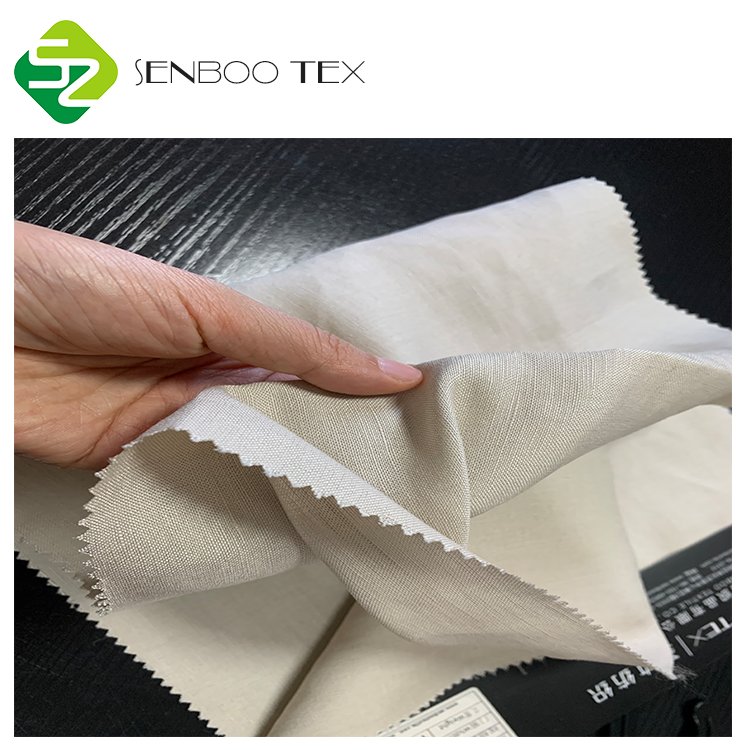 160gsm 55% Linen 45% Viscose Blended Fabric Eco-Friendly Plain Woven & Dyed Softness and Nice Drape for Clothes and Upholstery