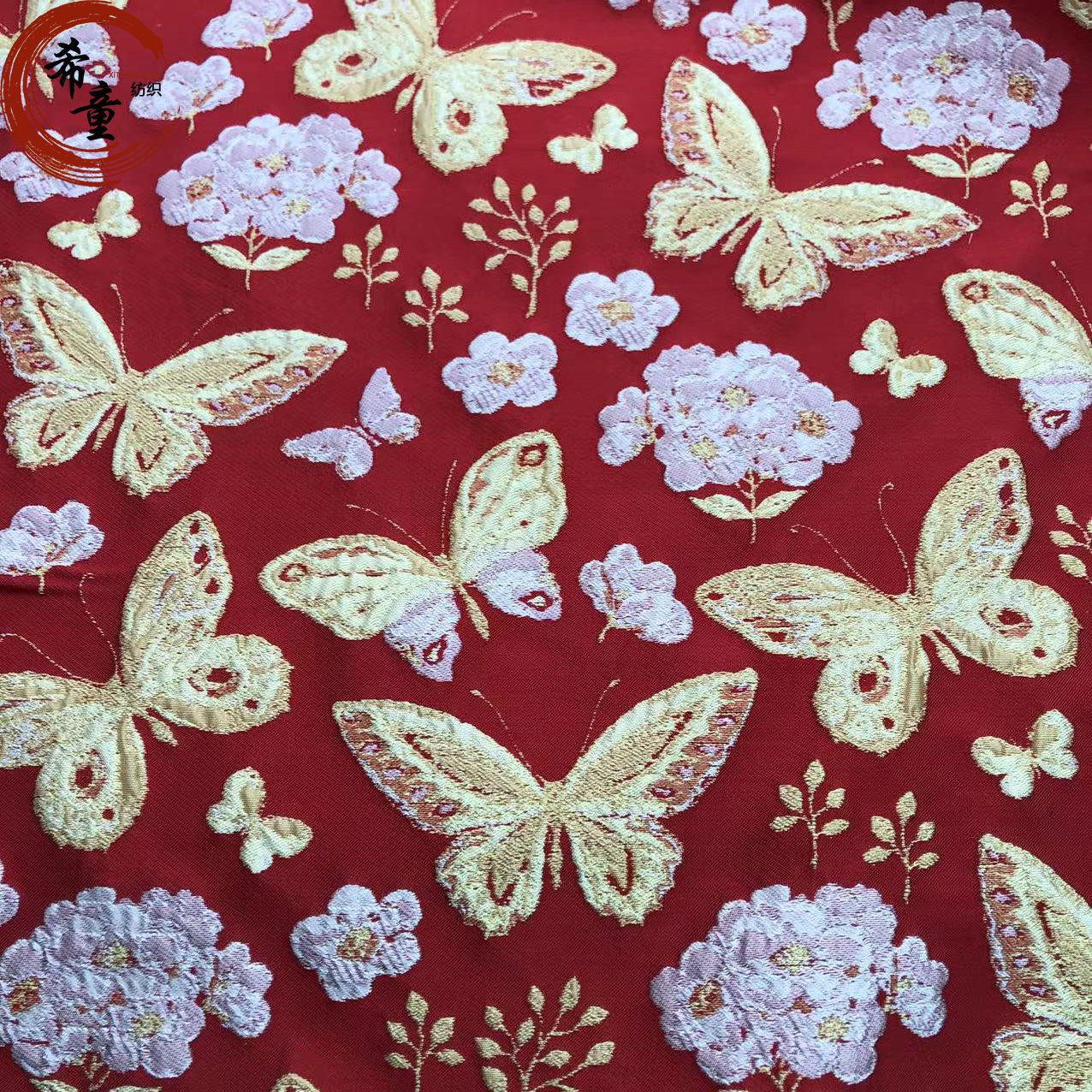 3D flower yarn dyed brocade jacquard fabrics for women and child's dress materials for dress polyester fabric chiffon dress
