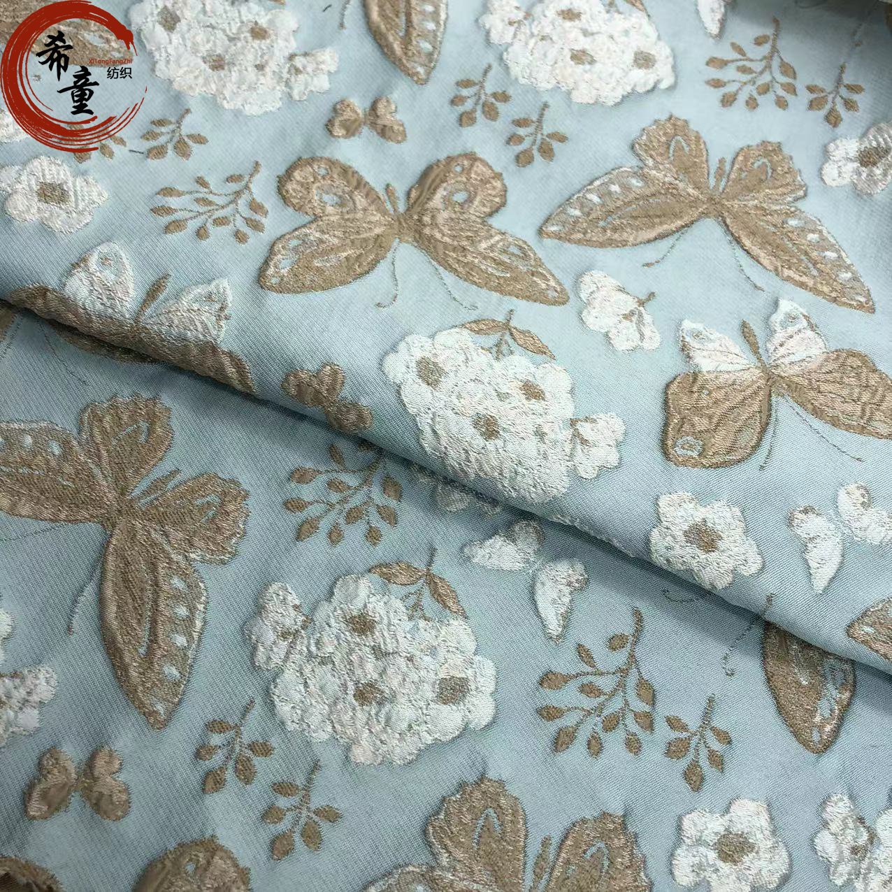 3D flower yarn dyed brocade jacquard fabrics for women and child's dress materials for dress polyester fabric chiffon dress