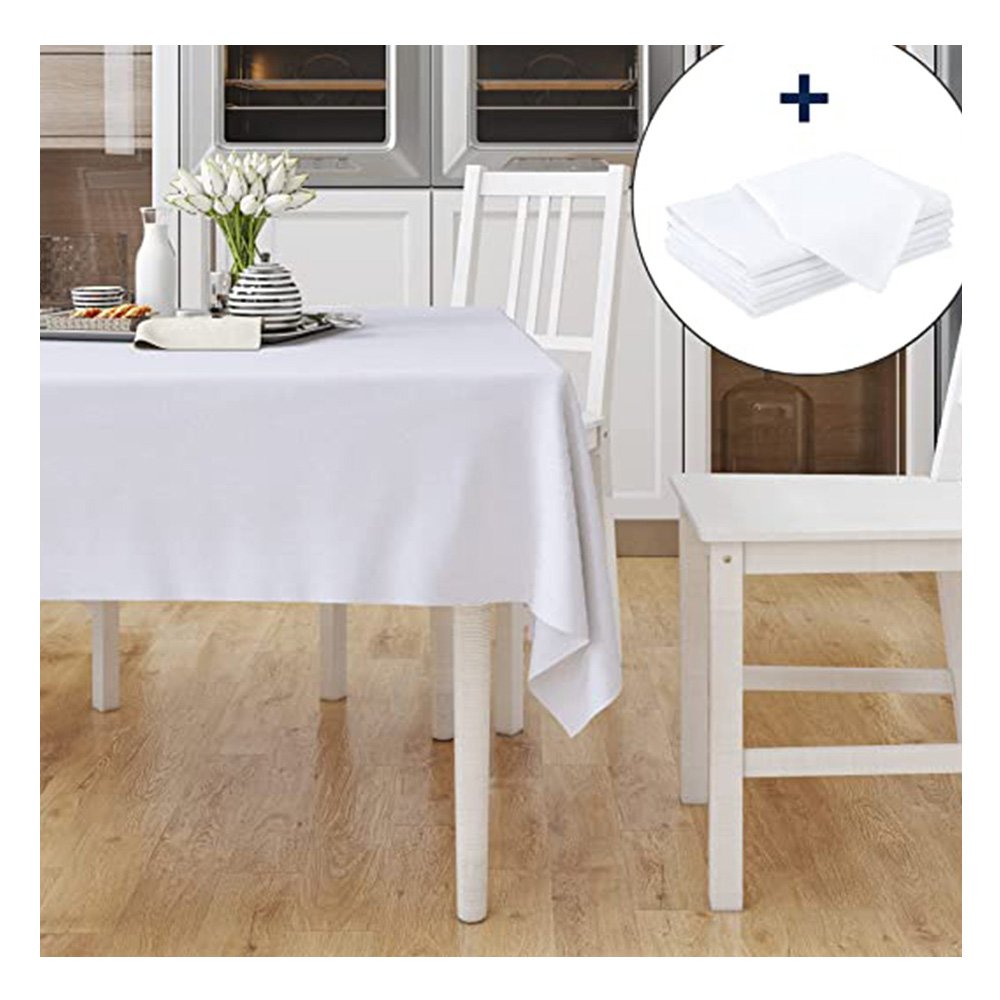 100% Cotton Tablecloth Dining Party Kitchen Easy-Care Washable Protective Heavy Weight Eco-Friendly High Quality Sustainable