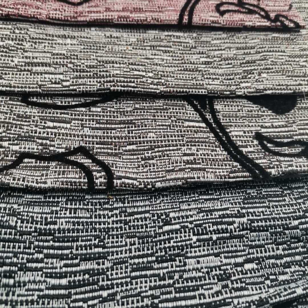 100% polyester flocking linen look upholstery fabric