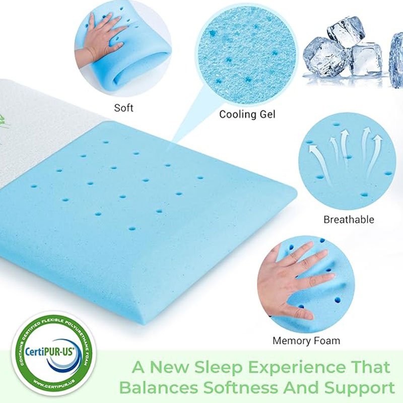 King size adult memory foam cooling gel bed pillow slow rebound side sleep bed pillows for sale