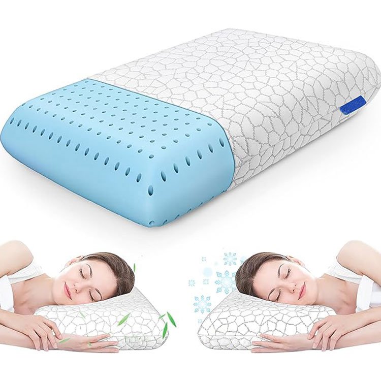 King size adult memory foam cooling gel bed pillow slow rebound side sleep bed pillows for sale