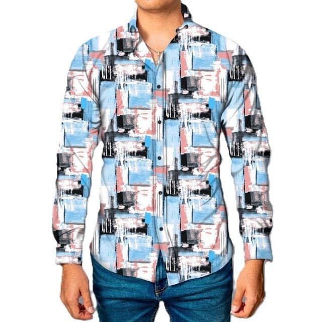 Men's Waffle-Knit Short Sleeve Button-Down Shirt Casual Organic Cotton Summer Camisa Quick Dry & Thermal Print