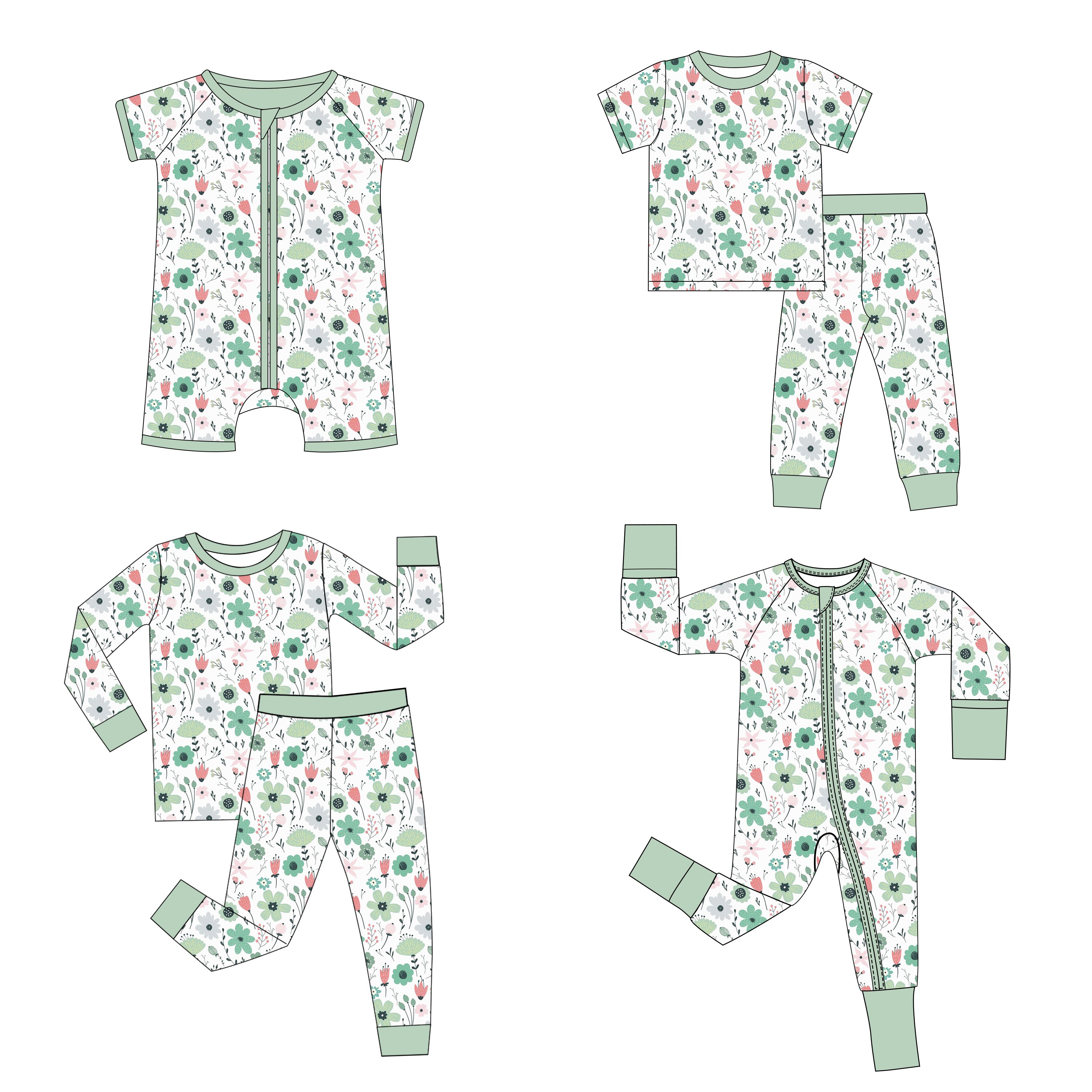 Custom Newborn Romper Wholesale 95% Bamboo Fabric Soft Kids Cartoon Pajamas Children's Boutique Bamboo Baby Toddler Pajamas