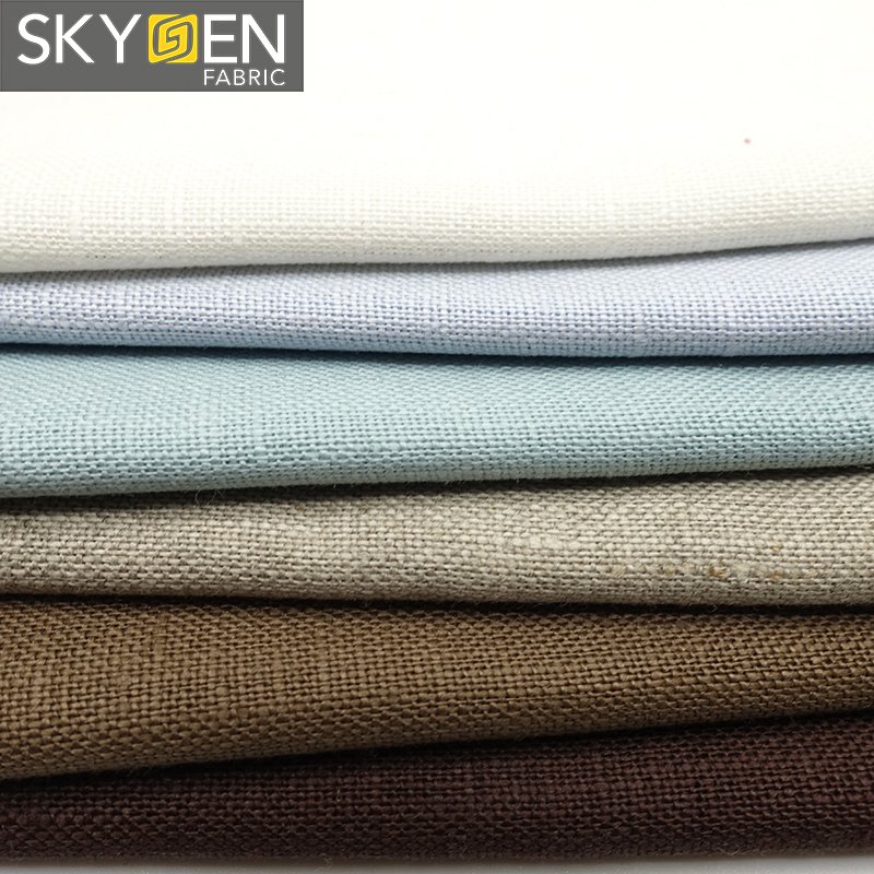 Skygen heavy 200 gsm 100 linen fabric 94 colors textile linen 100% linen fabric heavy fabric