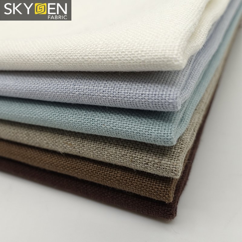 Skygen heavy 200 gsm 100 linen fabric 94 colors textile linen 100% linen fabric heavy fabric
