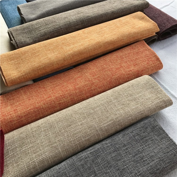 Stock 24 Colors High Quality 260gsm Upholstery Sofa Cotton Polyester Linen Fabric