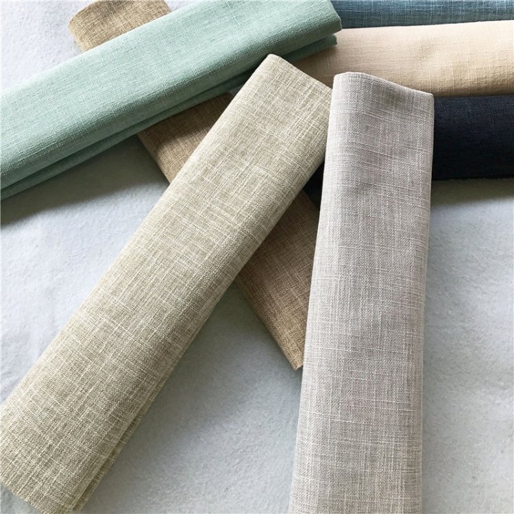Stock 24 Colors High Quality 260gsm Upholstery Sofa Cotton Polyester Linen Fabric