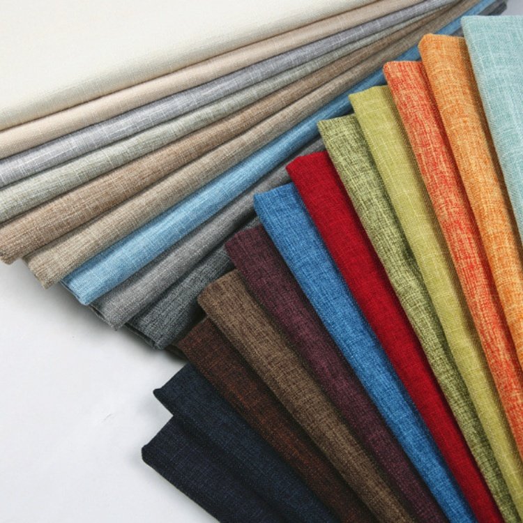 Stock 24 Colors High Quality 260gsm Upholstery Sofa Cotton Polyester Linen Fabric