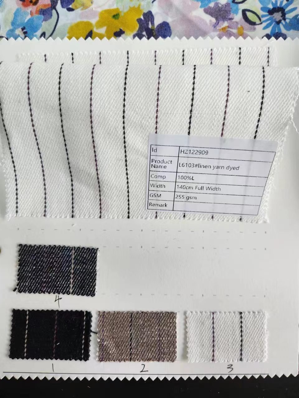 stripe yarn dyed linen fabric for luxury garment