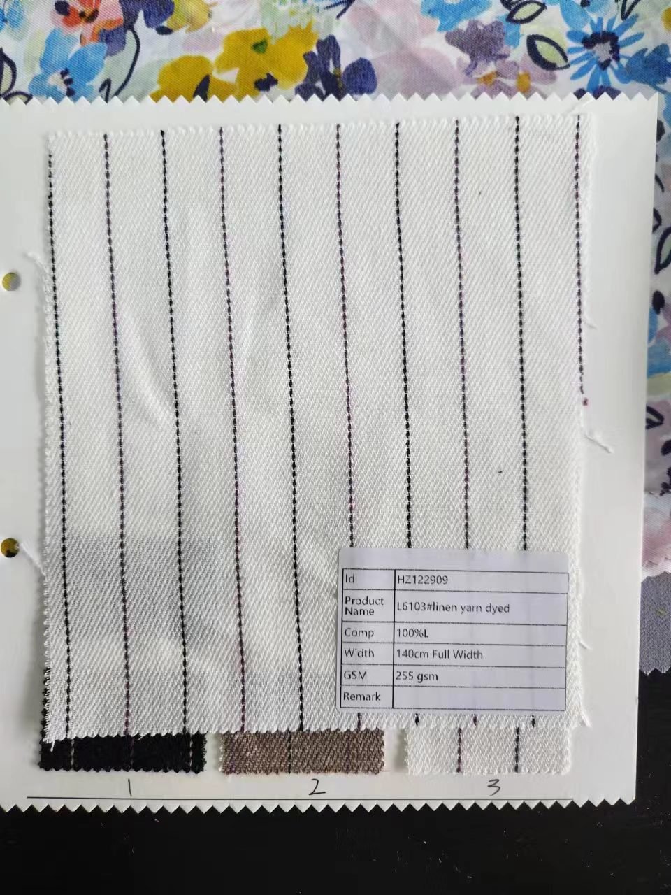 stripe yarn dyed linen fabric for luxury garment