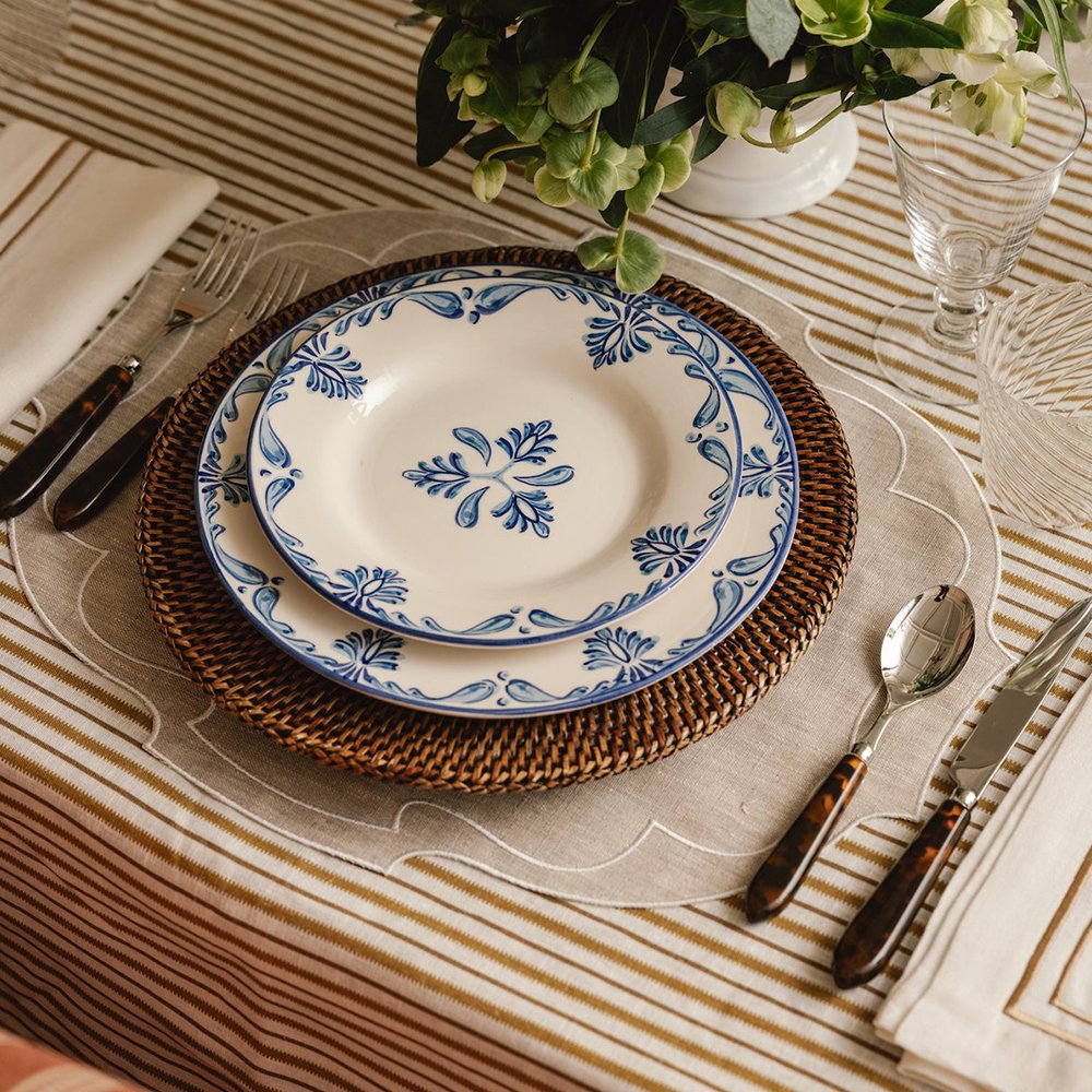 French Luxury Flax Embroidered pure Linen placemats for wedding napkins natural organic fabric OEKO-Tex Cotton Linen Canvas