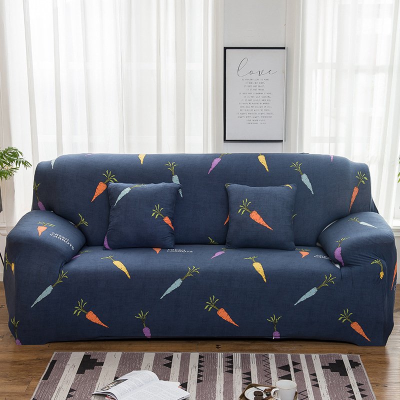 Classic Floral Printed Elastic Stretch Sofa Covers for 3/4 Seats Washable Cotton & Polyester Fabric Protector for Sectional Sofa