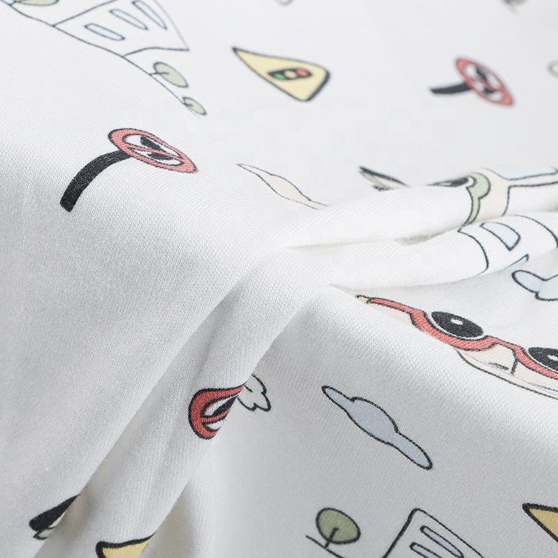 Hot Selling Custom Prints Bamboo Knit Jersey Anti-bacteria Bamboo Cotton Fabric Manufacturer Bamboo Viscose Fabric For Babies