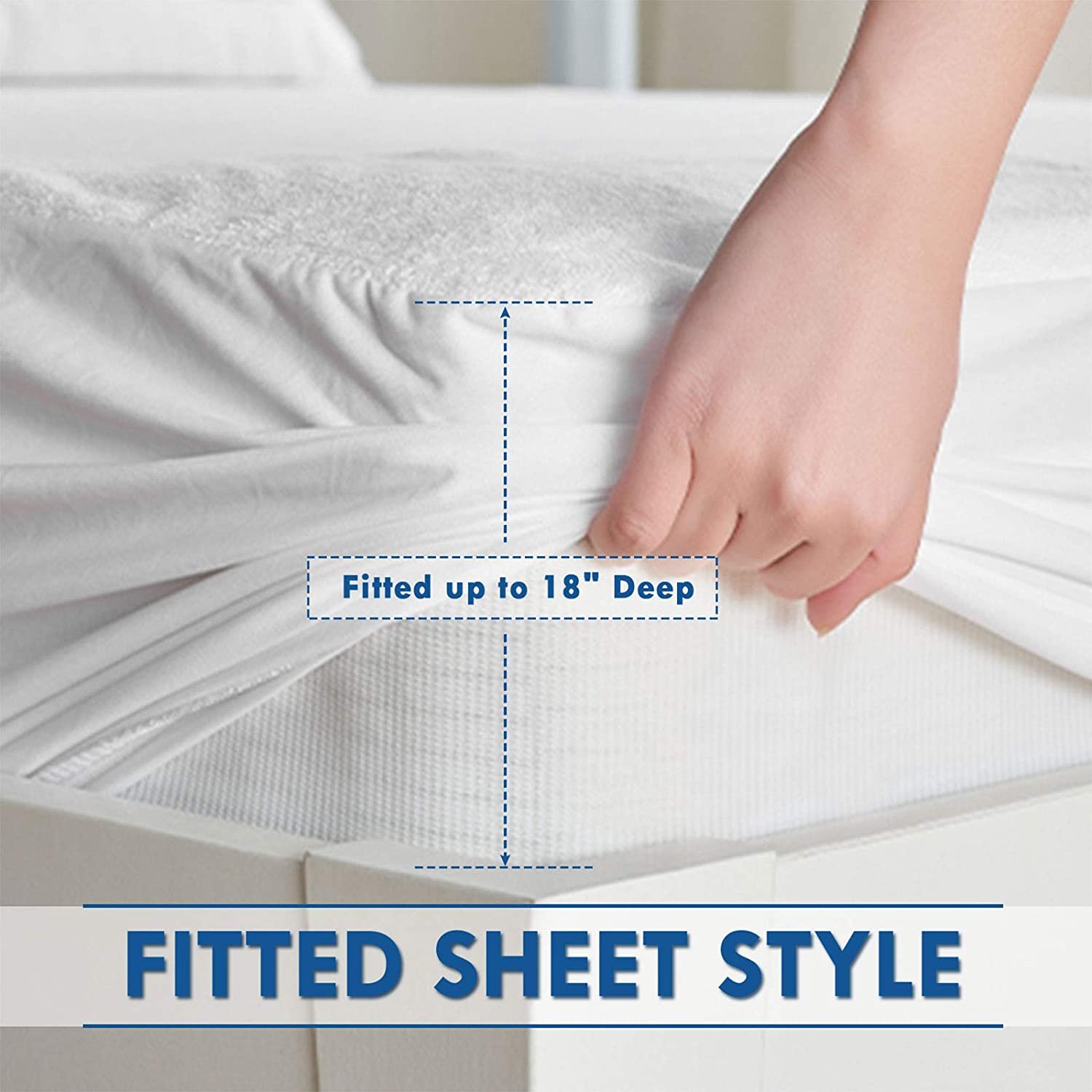 Hypoallergenic Terry Cotton Bamboo Waterproof Mattress Protector