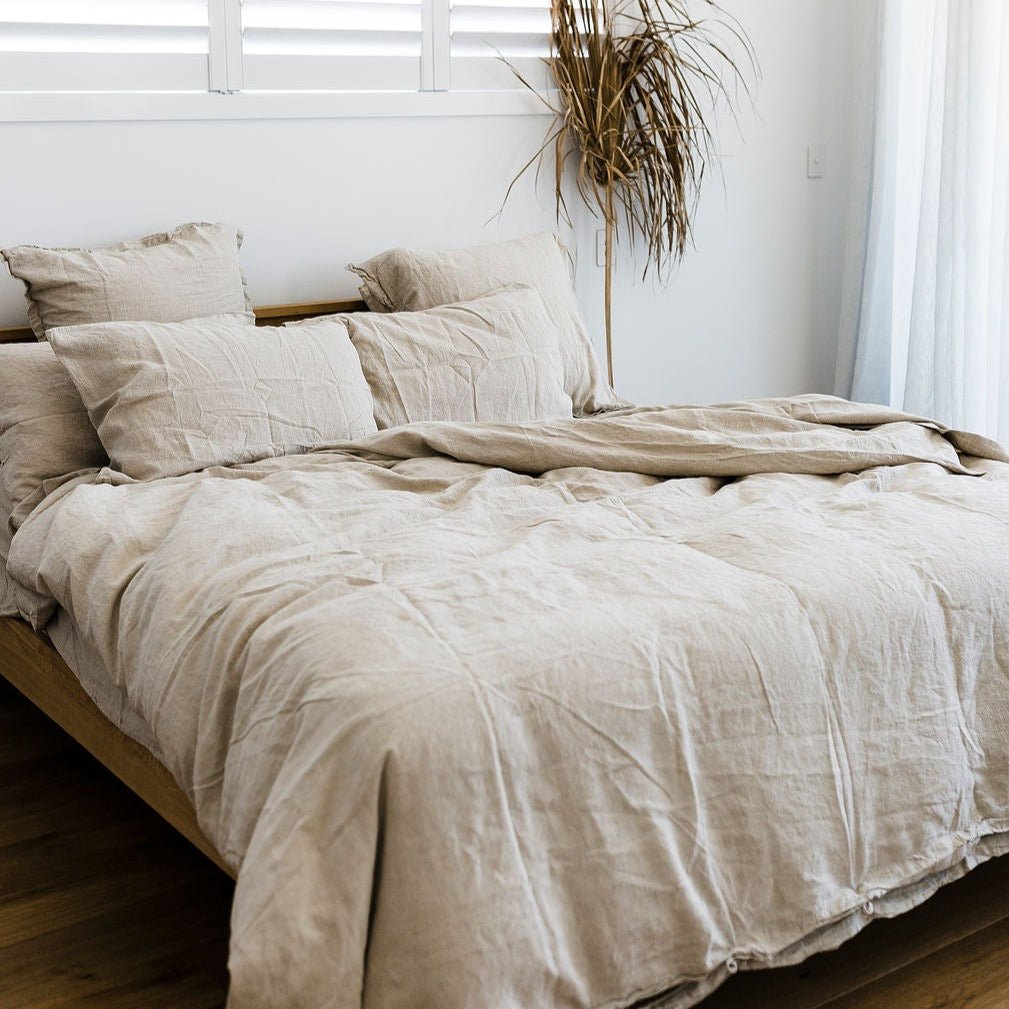 French the highest quality 100% linen plain medium weight fabric wholesale for sheet quilt cover