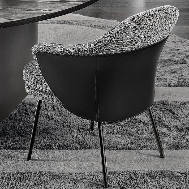 Modern Italian Design Home Dining Room Home Furniture Restaurant Stainless Leg Cotton Linen Fabric Dining Chair
