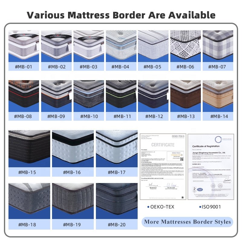 Pocket spring bed mattress supportive soft foam mattress fabrics customized full size bedroom mattress border