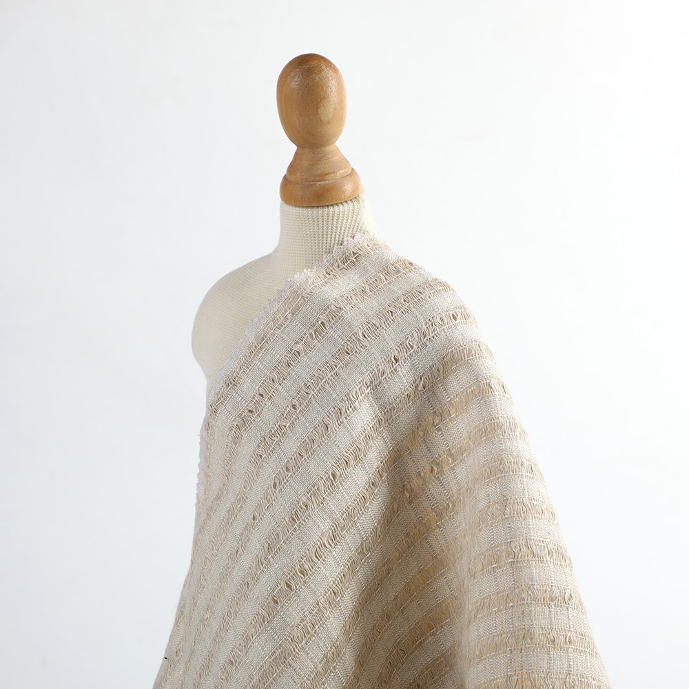 Chinese popular custom linen jacquard 100% pure linen Jacquard fabric for garment