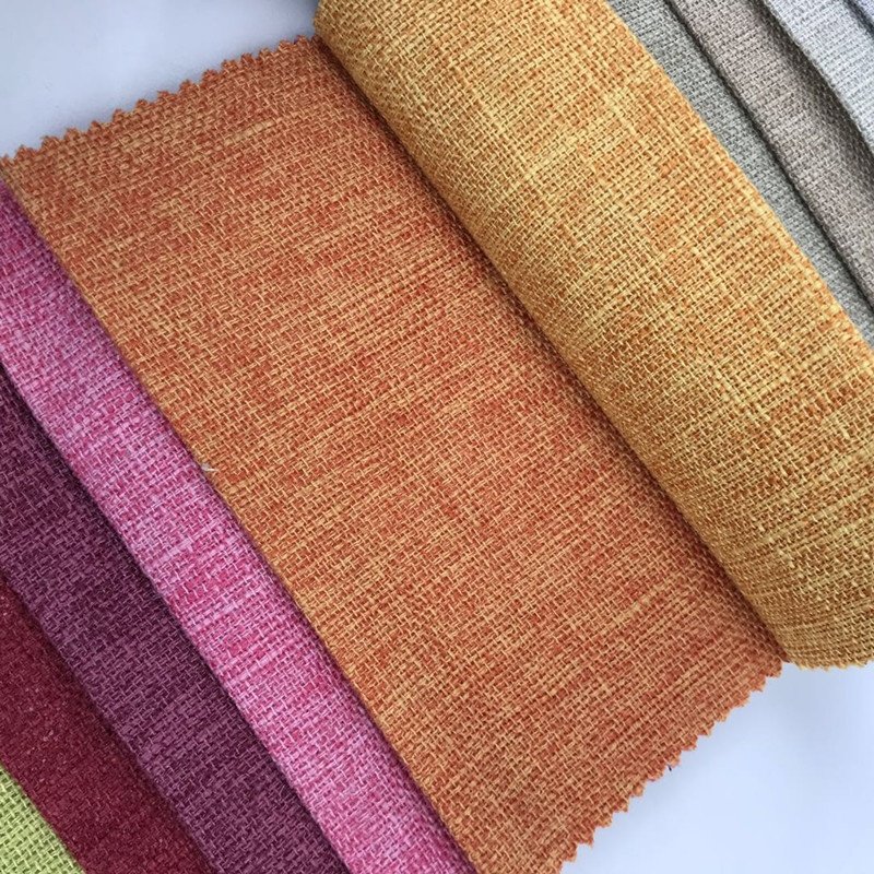 Custom upholstery polyester linen looks curtain fabric soft flax linen sofa fabric textile