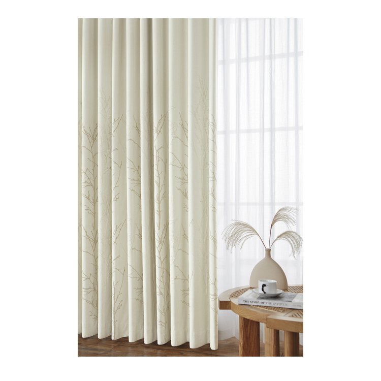 Nice Classification Material Rolls Chinese Style 3D Embroidered Floral Double Layer Window Curtains For The Bed Room Textile
