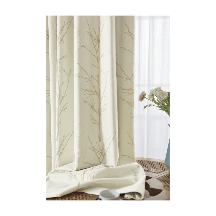 Nice Classification Material Rolls Chinese Style 3D Embroidered Floral Double Layer Window Curtains For The Bed Room Textile