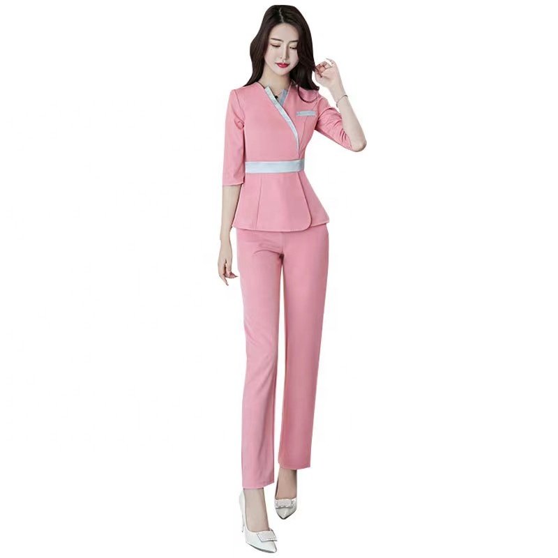 Women beauty Uniform Medical Scrubs Spa Beautician Uniform fashion salon spa uniform