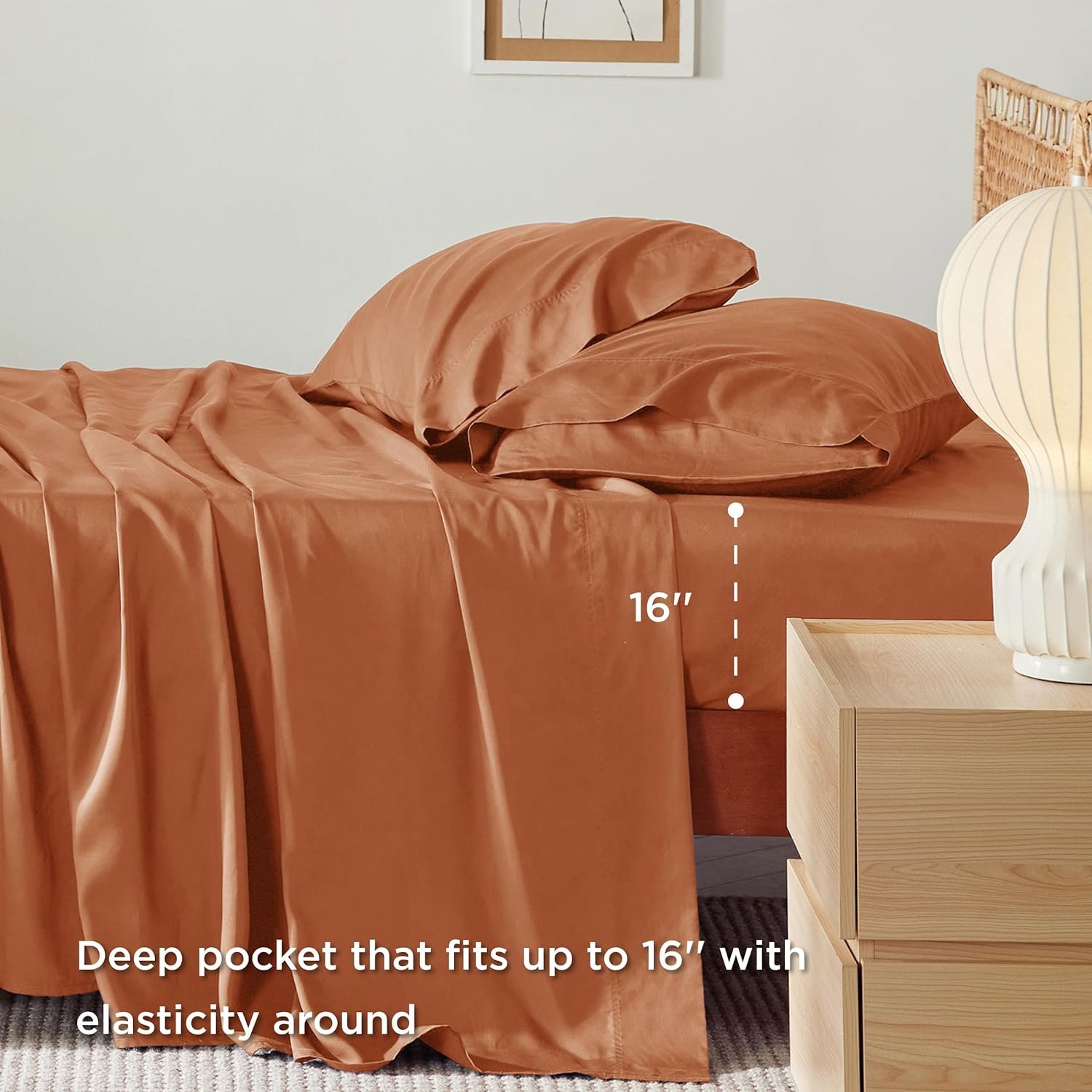 Wholesale Luxury queen size 4 piece bedding sheet set - breathable 100% bamboo fiber fabric bedding