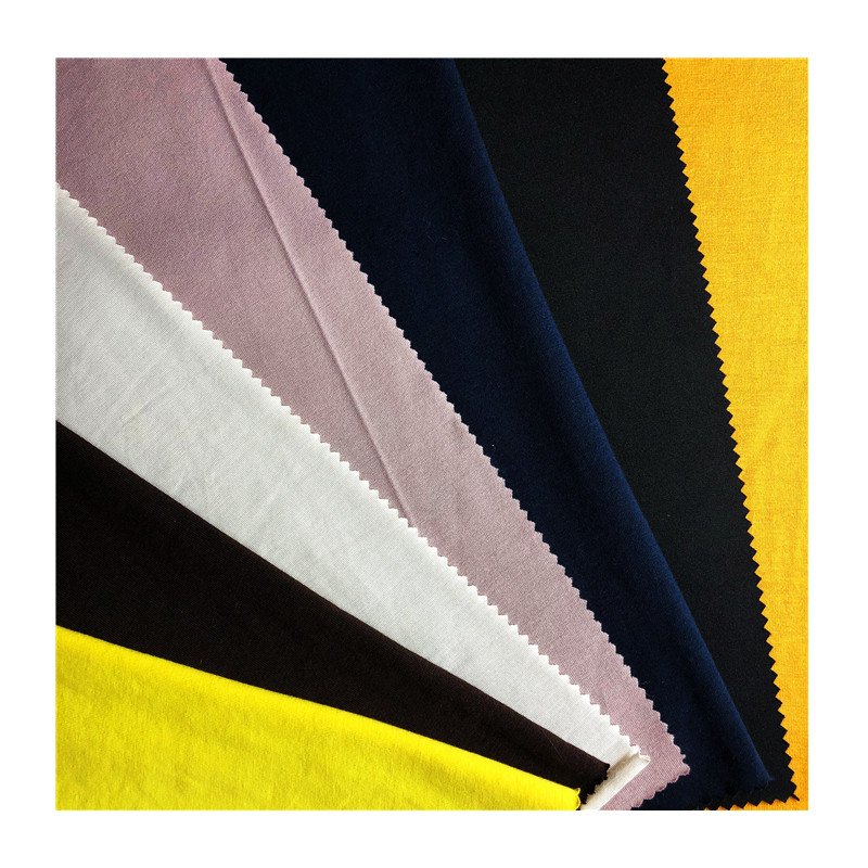 High quality Eco-friendly breathable knitted fabric 220gsm 94%bamboo 6%spamdex solid color jersey fabric for T-shirt