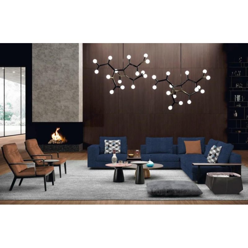 Bomar IVY High Quality Italian Luxury Polyester Linen Cotton Upholstery Fabric Woven Dyed Simple Modern Cut Color Factory Stock