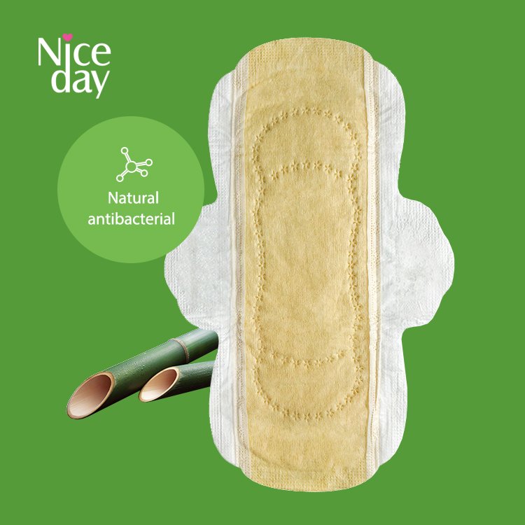 Niceday premium women sanitary napkins bamboo female health pad 100% plastic-free custom logo bamboo fiber sanitary pads
