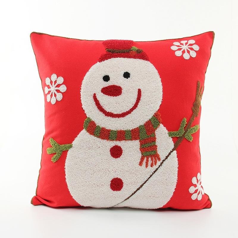 High Quality Cotton Christmas Cushion Cover Luxury Festival Decorative Pillowcase Customized Printed Cheap Price