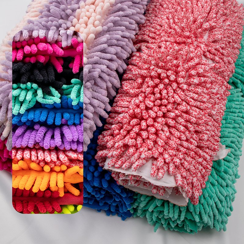 Lumo Factory Customized Microfiber Shaggy Chenille Fabric 100% Polyester Chenille Fabric Roll Chenille Microfiber Mop Pad Cloth