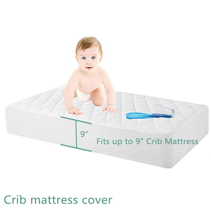 OEKO Hypoallergenic Bamboo Terry Quilted Baby Mattress Bed Cover Washable Crib Waterproof Bamboo Mattress Protector