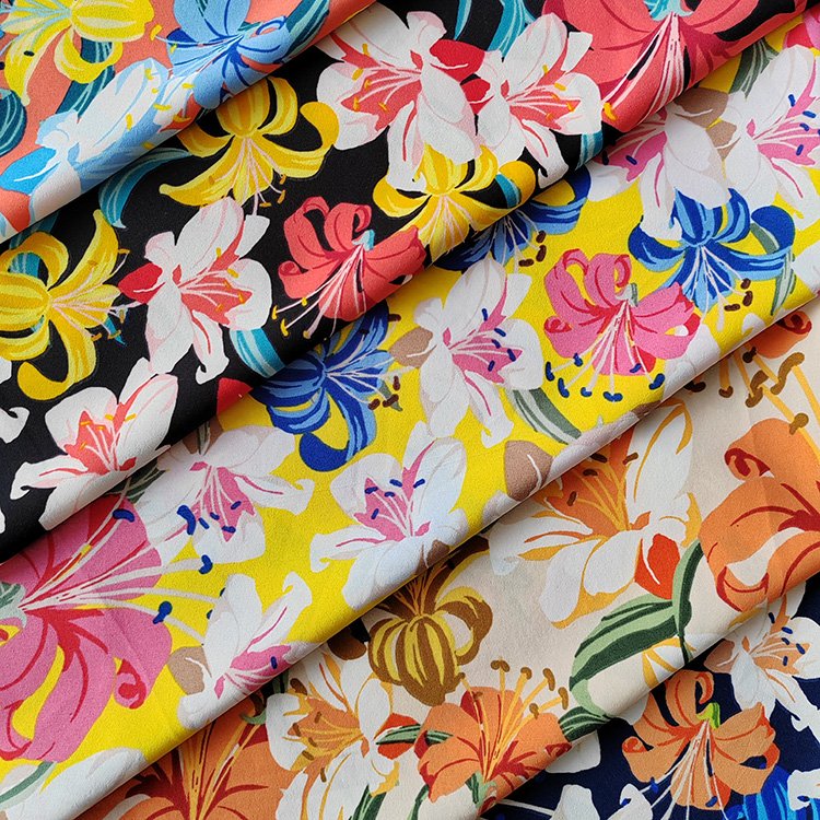 print 95% polyester 5% spandex fabric for dress woman material polyester print woven fabric 100gsm 120gsm 160gsm