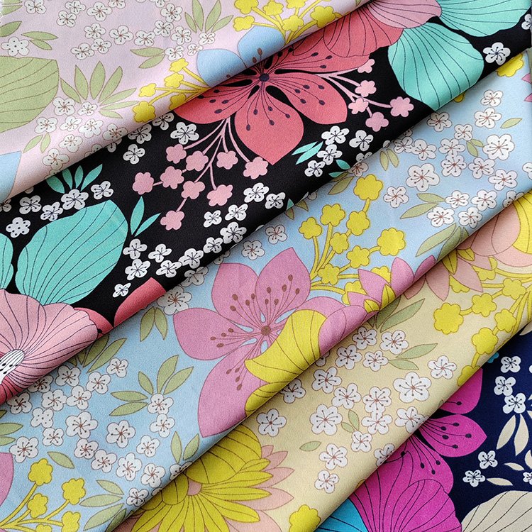 print 95% polyester 5% spandex fabric for dress woman material polyester print woven fabric 100gsm 120gsm 160gsm