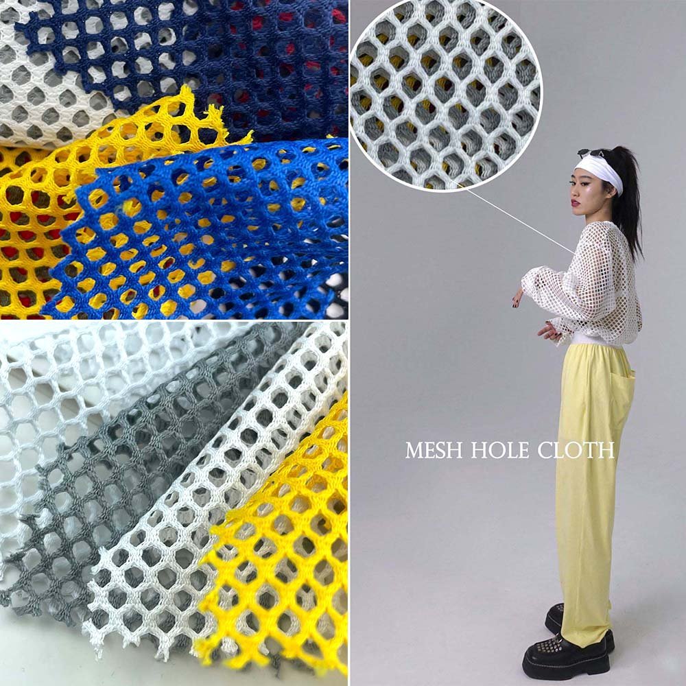 Pure polyester mesh hole fabric 100gsm knitted mesh fabric for underwear/clothing/ sports/ bag lining/office chair