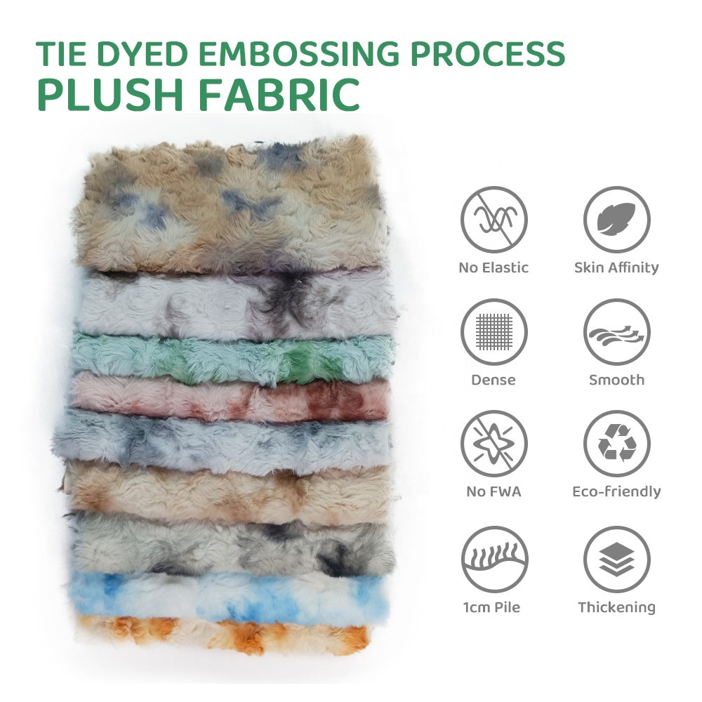 1cm imitation rabbit hair brush flower tie-dye fabric gradient rose 100% polyester due to the production of clothing plush toys
