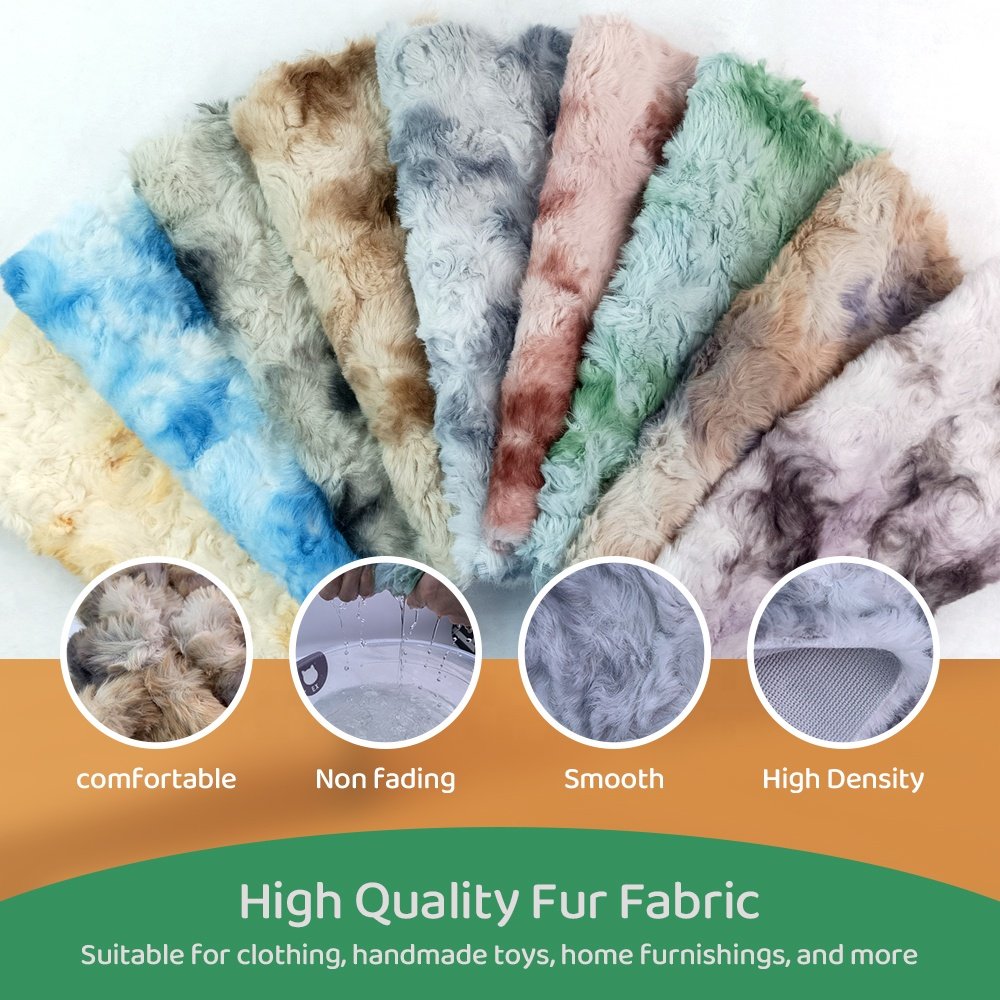 1cm imitation rabbit hair brush flower tie-dye fabric gradient rose 100% polyester due to the production of clothing plush toys