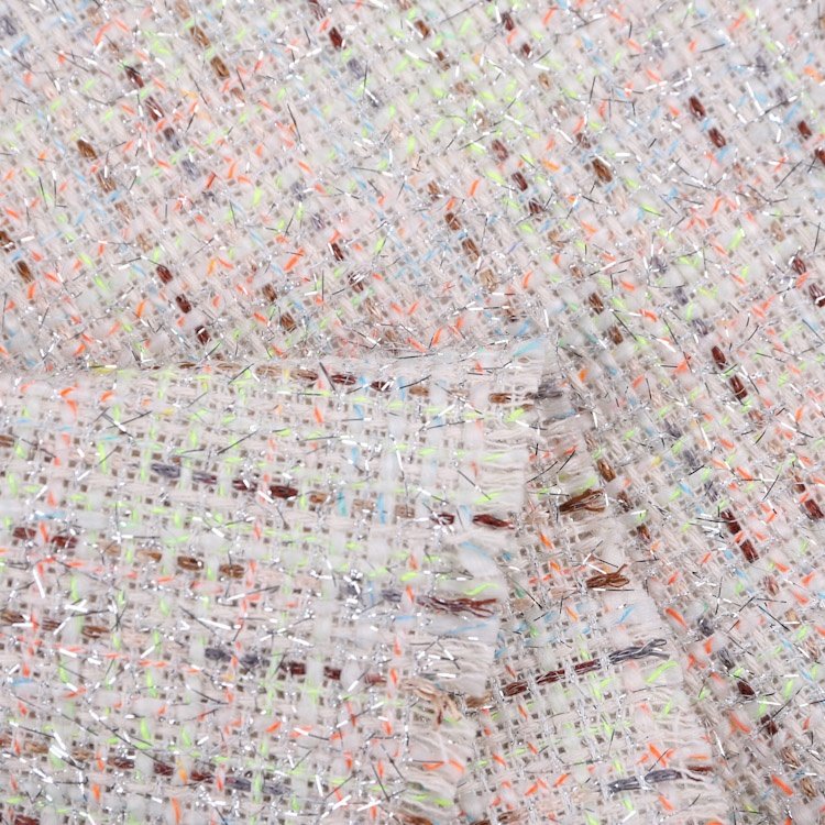 Yarn Dyed 71.6% Polyester 14.3% Rayon 14.1% Cotton Polyester Shiny Plaid Fancy Tweed Fabric