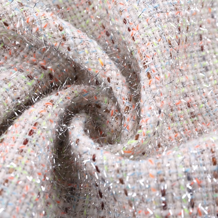 Yarn Dyed 71.6% Polyester 14.3% Rayon 14.1% Cotton Polyester Shiny Plaid Fancy Tweed Fabric