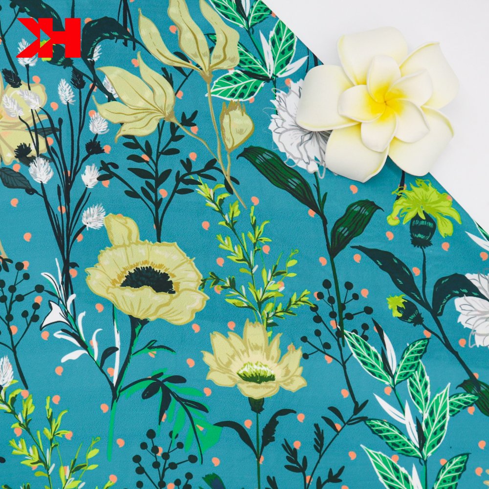 Custom printed smooth silk satin fabric digital printing 100% polyester fabric textile material for dress shirt